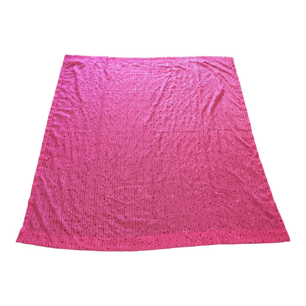Corona Curtain Co Single Panel Dark Pink Sequin Kids Teen Room Semi Sheer 65x56